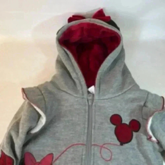 Disney Minnie Mouse Zip Front Girls Hoodie‎ Size 6 - Picture 3 of 9